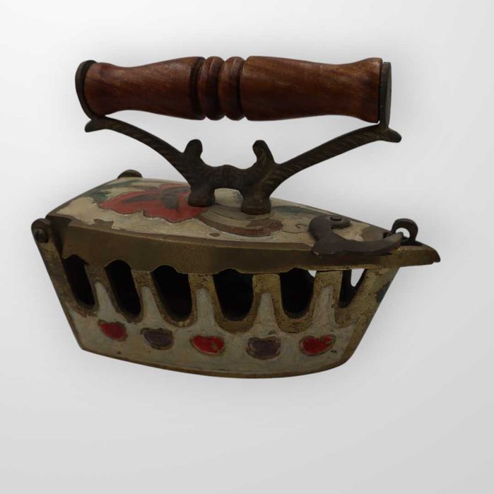 Żelazko vintage mosiądz malowane B4/112388