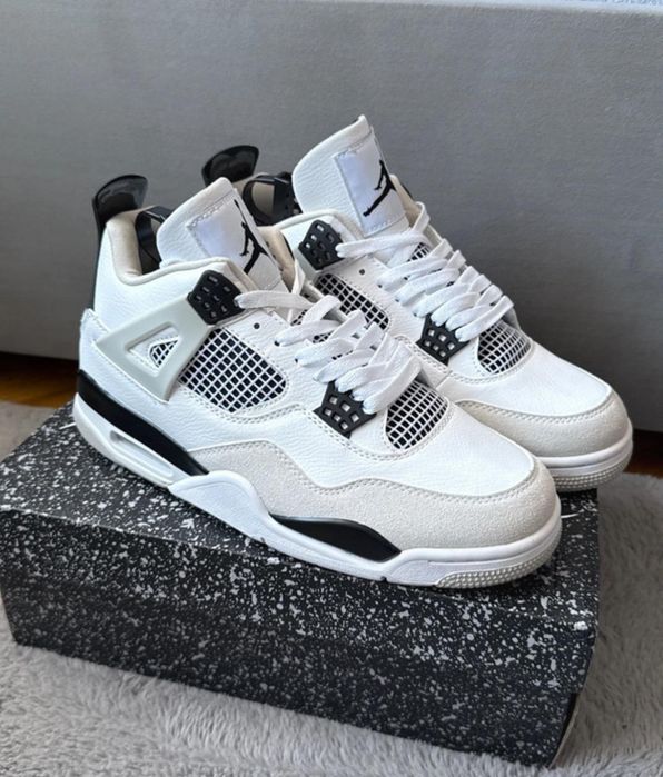 Jordan 4 biale szare czarne nowe obuwie sportowe Jordan damskie 36-41