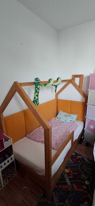 Łóżko dziecięce drewniane domek