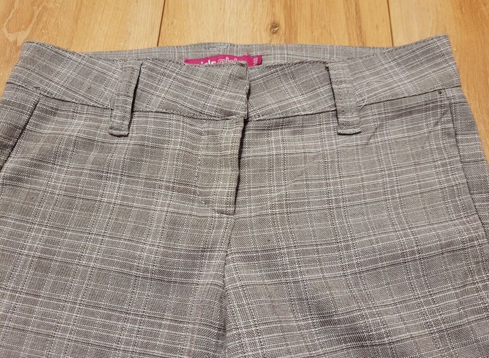 Spodnie materiałowe kratka KappAhl roz 140 cm