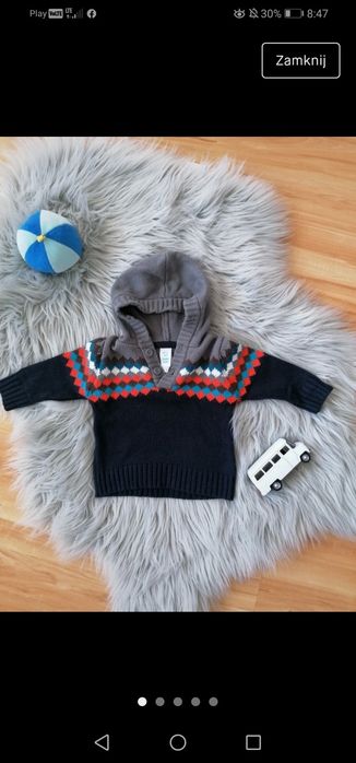 Sweter we wzory kardigan