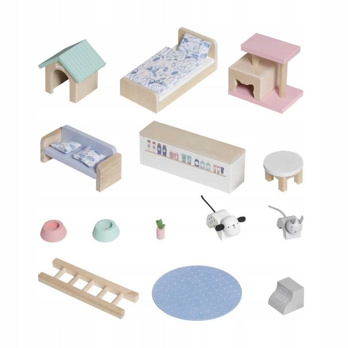 DOMEK Dla LALEK W Walizce HOTEL Dla ZWIERZąt Mebelki Figurki PREZENT