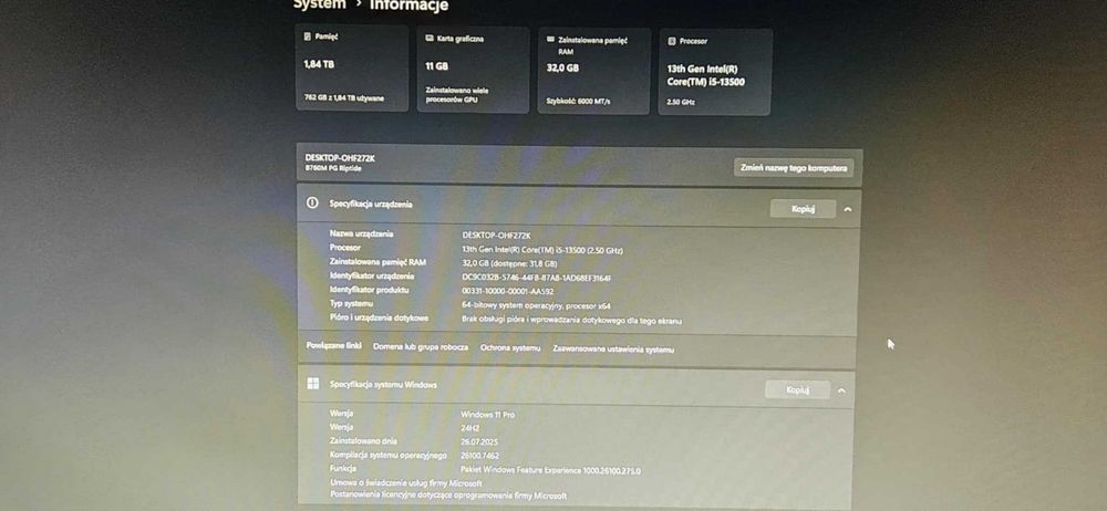 Komputer gamingowy i5 13500