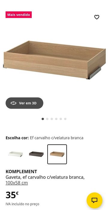 2 Gavetas komplement ikea