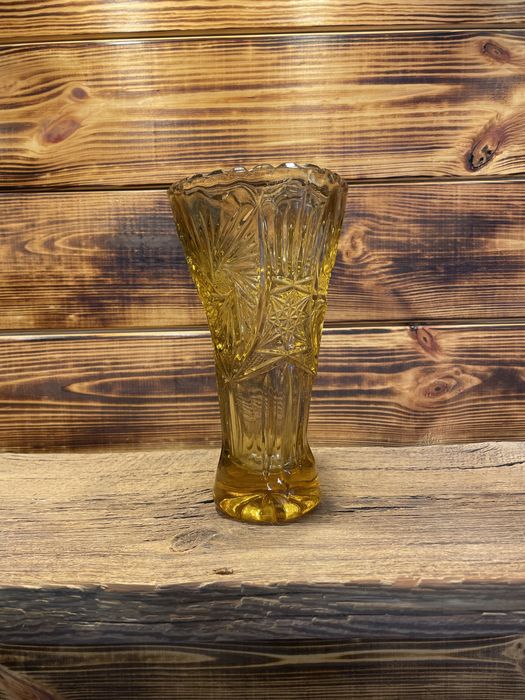 Wazon wazonik bursztynowy Rozety Ząbkowice PRL K544