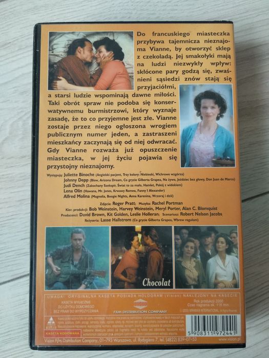 Film Czekolada na kasecie VHS