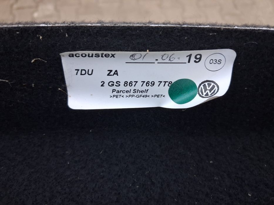 VW Polo VI 17-23r Półka Bagażnika i inne czesci