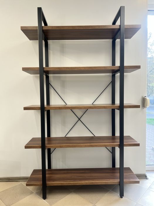 Стеллаж Сінгл 5-1350 Чорний матовый, Горіх Модена