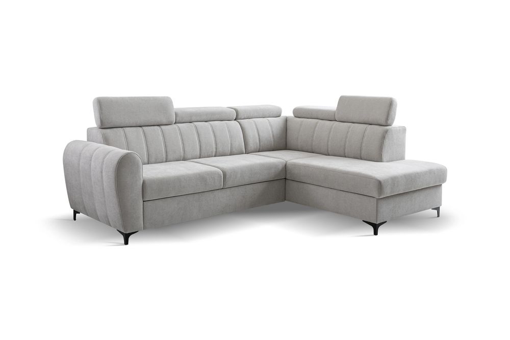 Narożnik FORIO L 262 x 200 - funkcja spania, pojemnik, ruchome zagłówki
