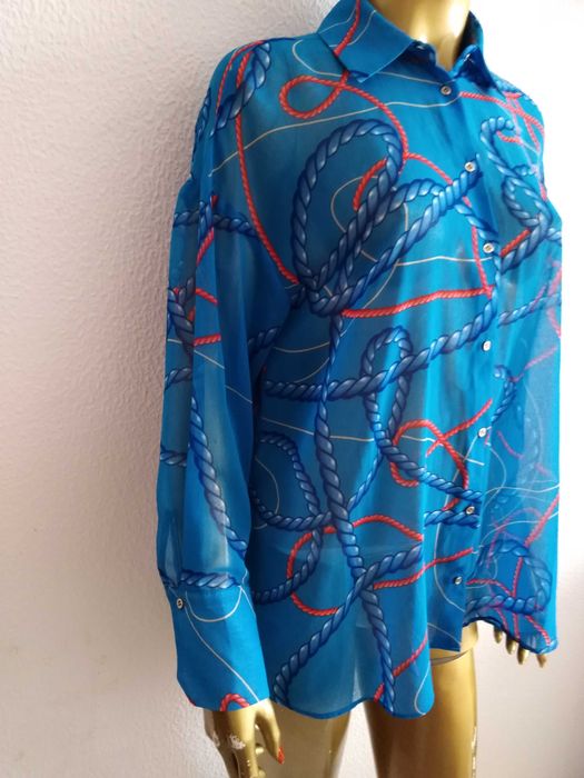 Camisa Colorida Azul Cordel Zara S