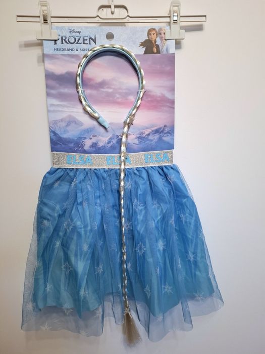 Strój spodniczka i opaska Elsy Elsa Krainy Lodu bal karnawałowy nowy