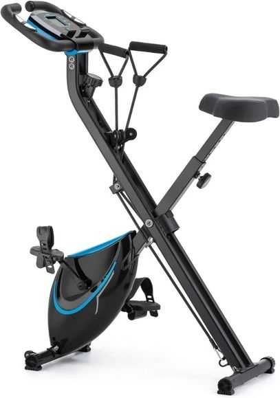 Велотренажер Gymtek FX600 магнітний складний з еспандерами синій