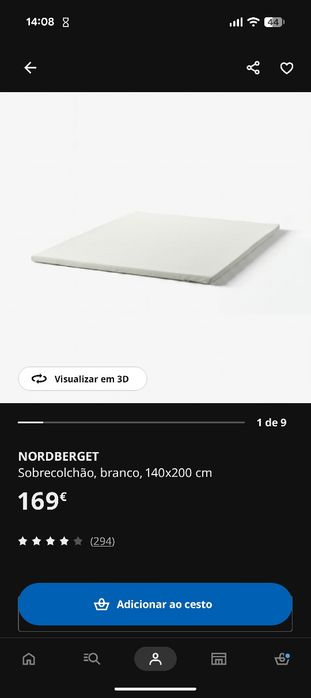 Sobrecolchão Nordberget IKEA 140x200cm