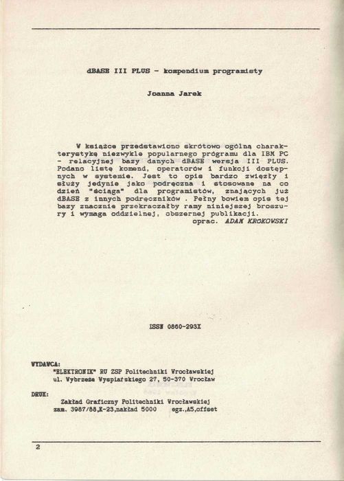 dBASE III PLUS - kompendium programisty