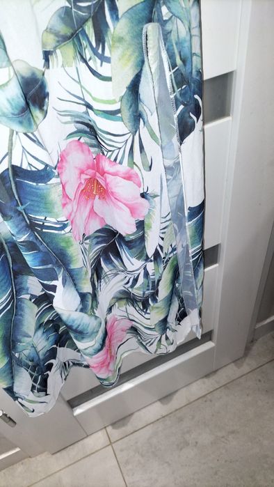 Sukienka bawełniana marszczona hiszpanka w kwiaty