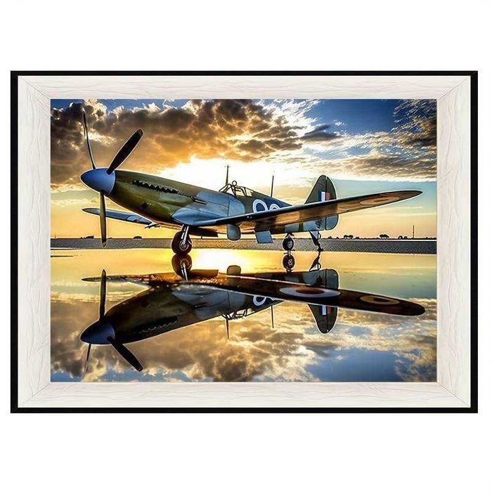 5D DIY Haft diamentowy Samolot Spitfire