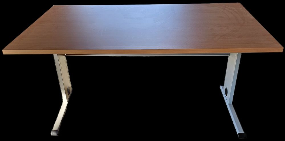 Secretaria tampo em madeira com base metalica