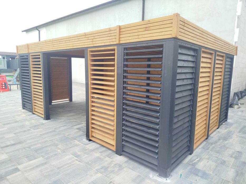 Nowoczesna Altana "Wrona" 3x4m*Ruchome żaluzje/ruchome drzwi do altany