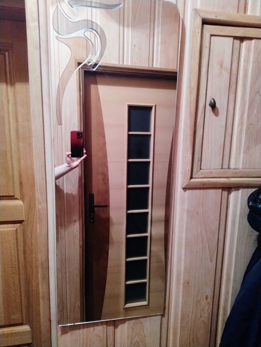 Lustro prostokątne z dekorem  lustrzanym 100 × 37 cm duże hall