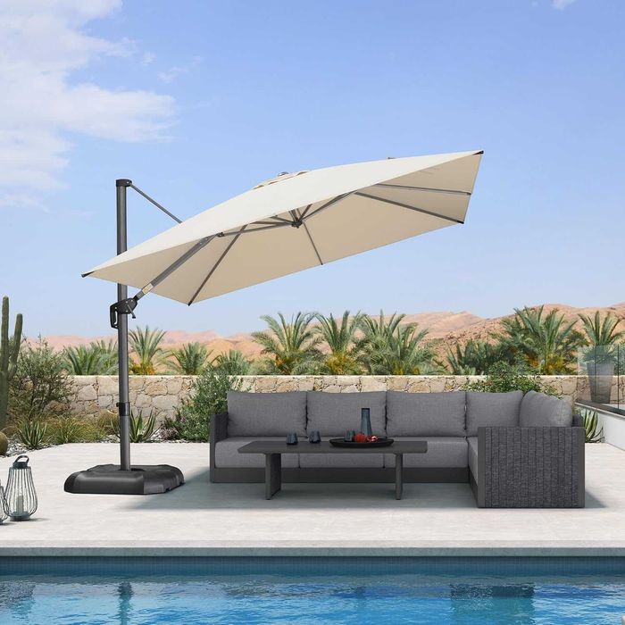 Nowy duży parasol ogrodowy / parasolka / 3x4m / beżowy / biała noga / Purple Leaf !A3530!