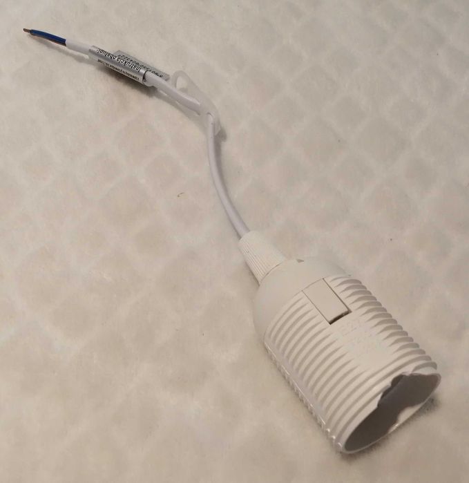 Oprawka budowlana, remontowa, E27, biała, nowa, uszczerbiona