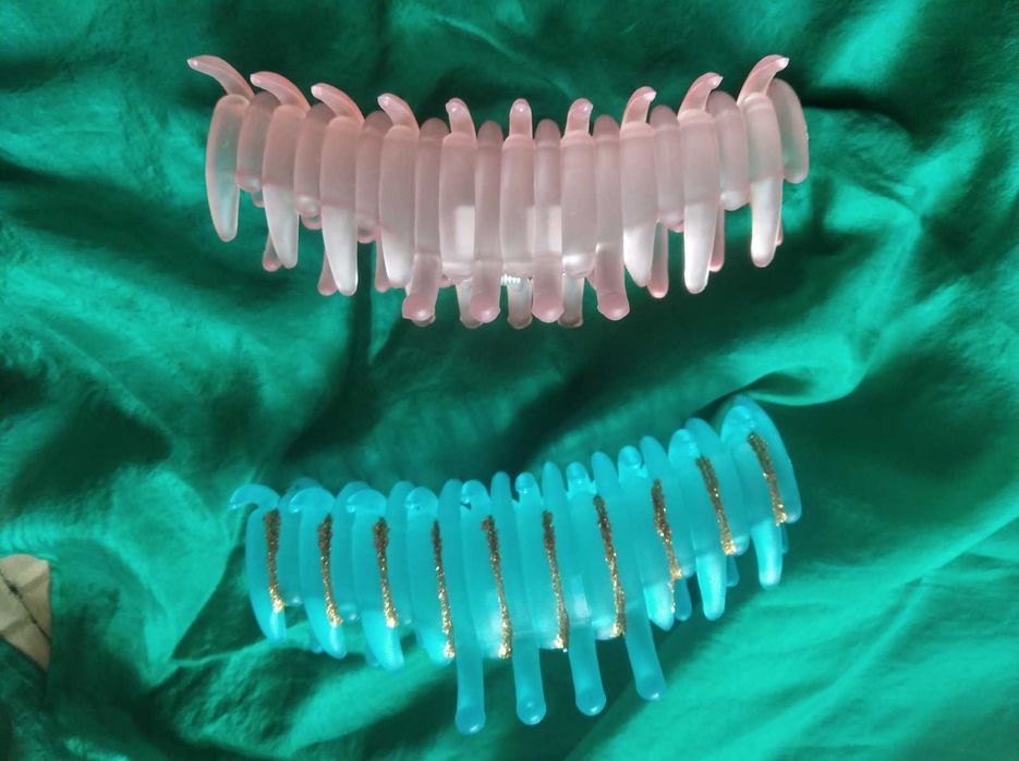 Большой краб женский заколка розового оттенка нежный пион крабик