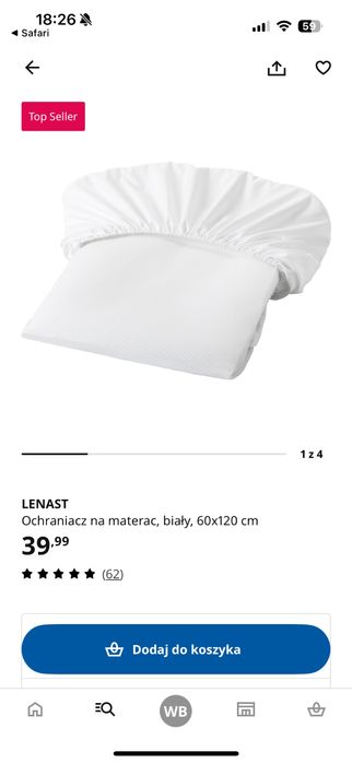 Łóżeczko niemowlęce Ikea Sniglar + dodatki