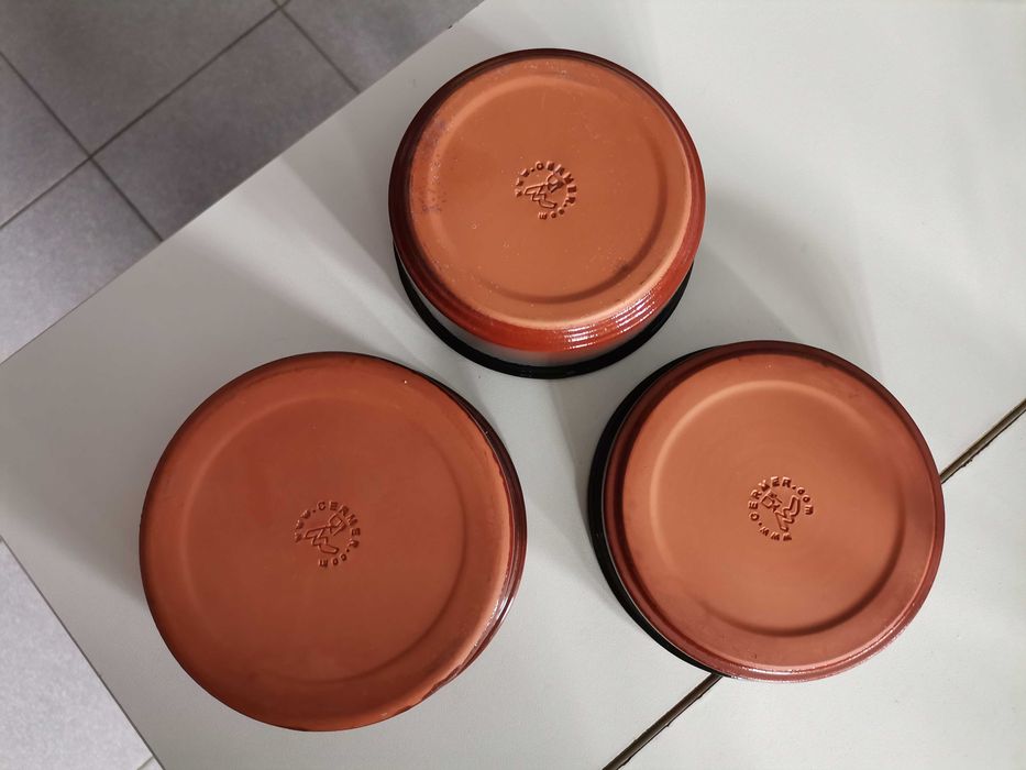 Trzy paterki ceramiczne