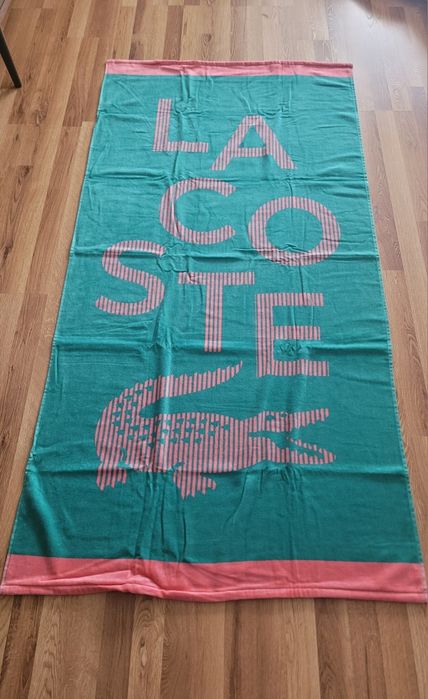 Lacoste oryginalny z USA recznik plazowy seledynowy zielony rozowy