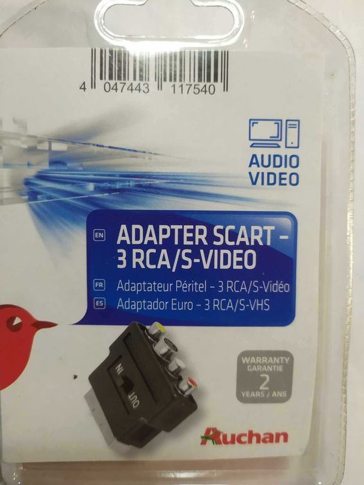 Adapter SCART - 3x RCA S-Video dwukierunkowy