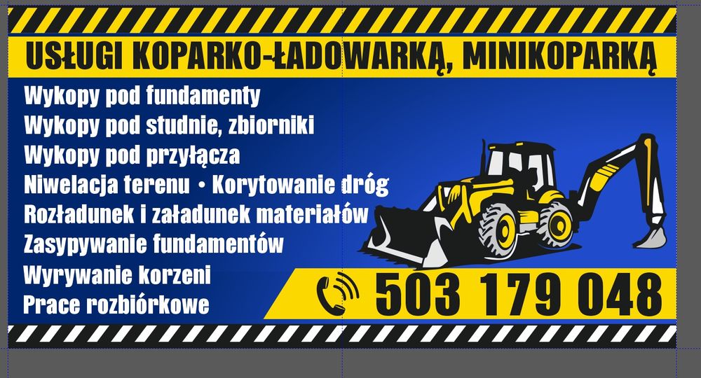 Usługi ziemne koparko ładowarką, koparka ładowarka
