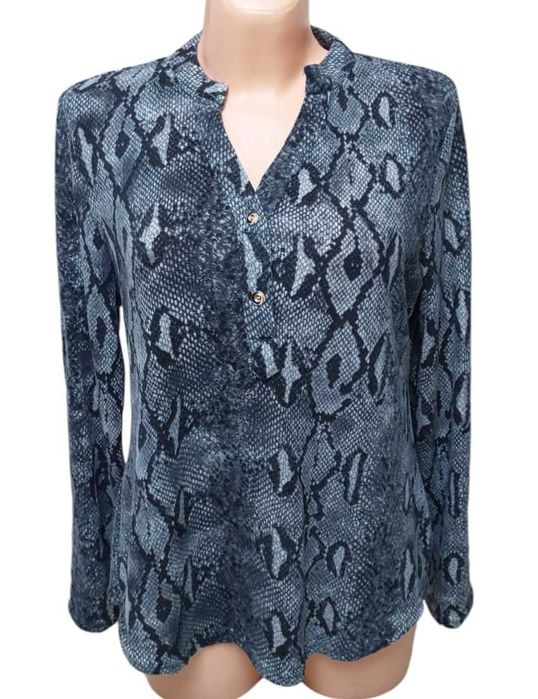 Bawełniana bluzka w wężowy wzór z podpinanymi rękawami, R. 2XL