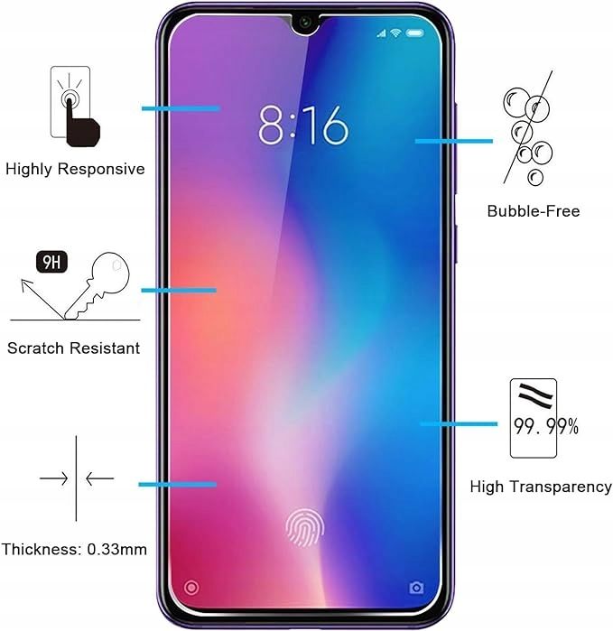 Szkło hartowane 9H do Xiaomi Mi 9 SE i Mi Play 3 szt. 589