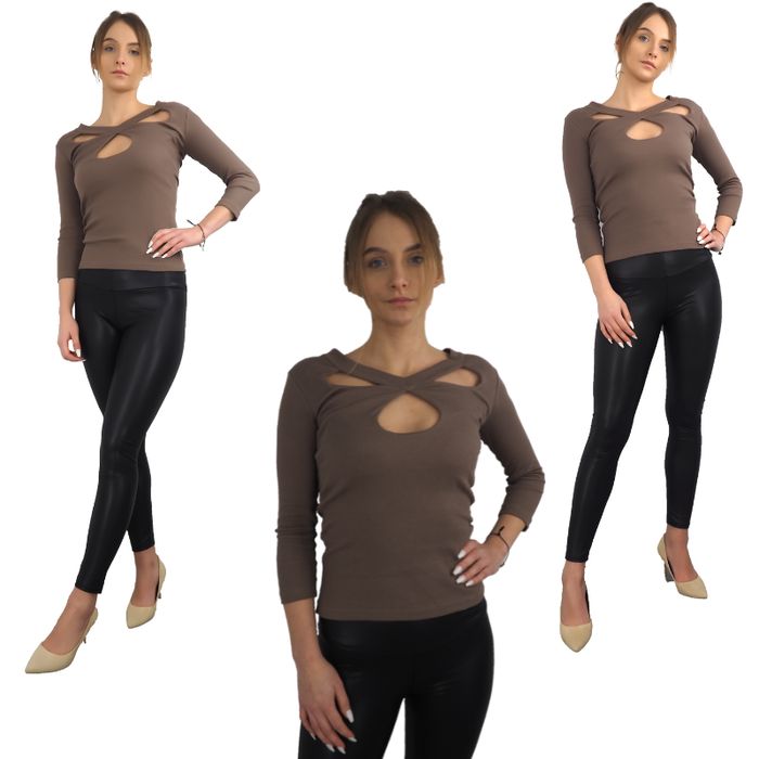 Bluzka damska, produkt turecki 1szt. brązowy uniwersalny