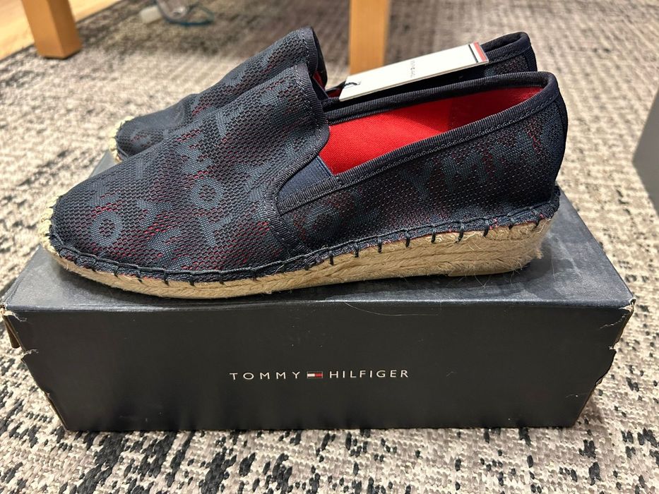 Espadryle tommy hilfiger na koturnie, r.38