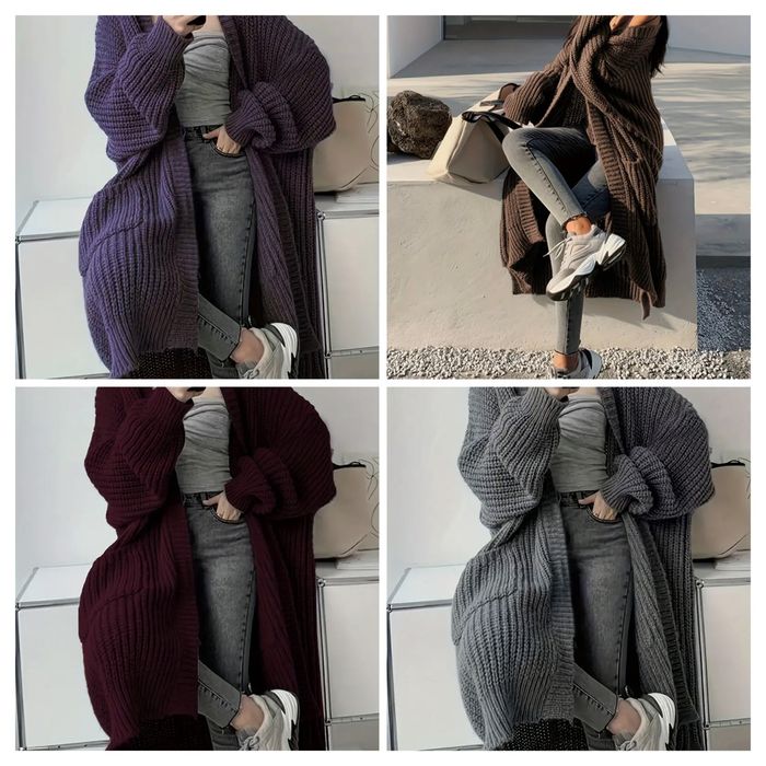 Кардіган жіночий теплий в'язаний кардиган вязаный женский длинный S M