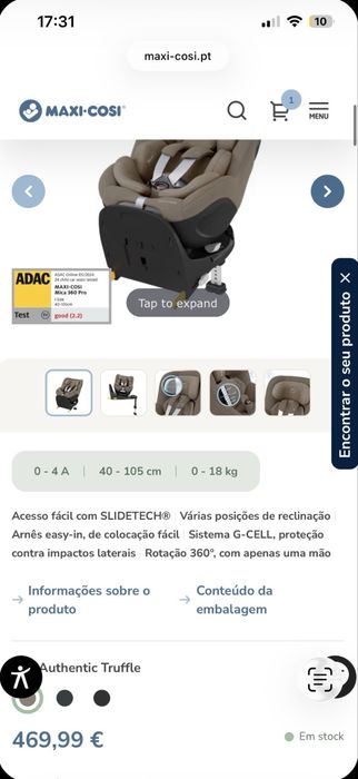 Cadeira auto Maxi cosi com base isofix