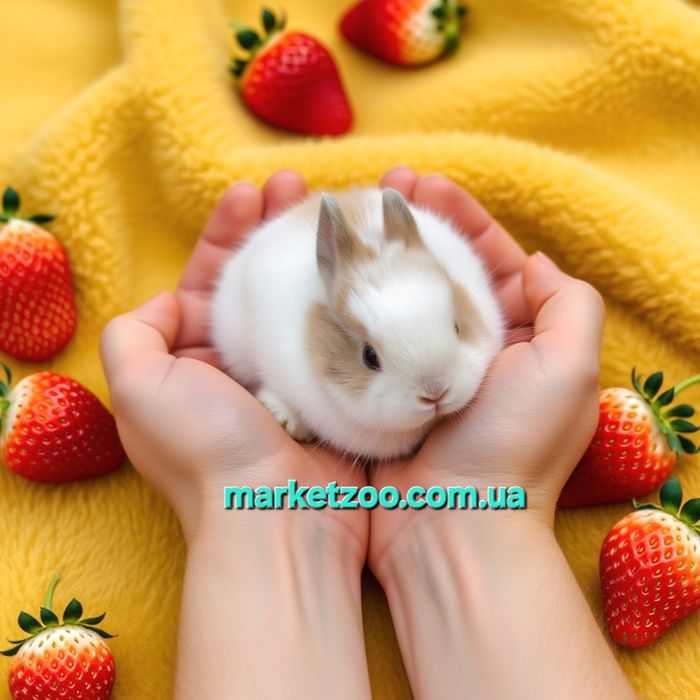 Міні кролик Mini netherland dwarf rabbit спліт дівчинка біло-кремова