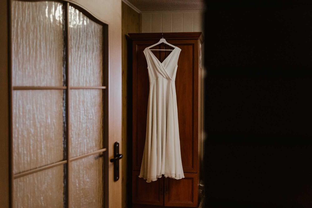 Suknia ślubna boho z welonem