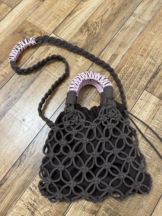 Сумка макраме шоколадна