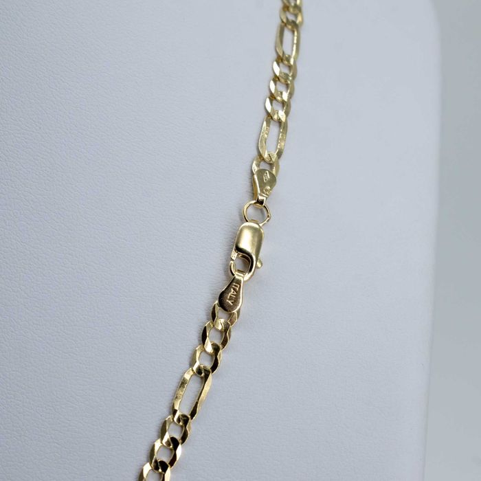 Złoty łańcuszek 585 9,48gram 60cm Figaro 4mm Pełny Nowy WYSYŁKA GRATIS