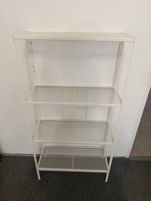 Metalowy biały regał Ikea 4 półki