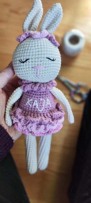 Zajączek handmade na szydełku