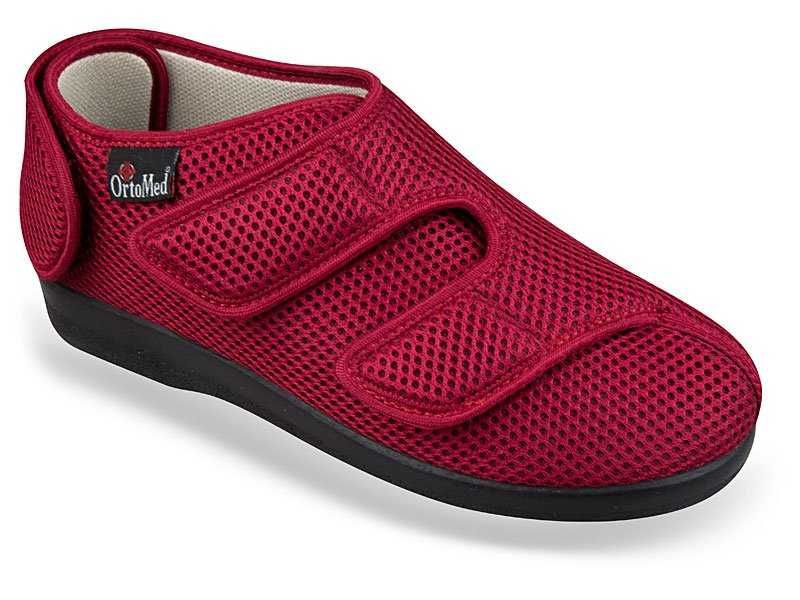 Półbuty ortopedyczne / rehabilitacyjne rozmiar 38 bordowe na 3 rzepy