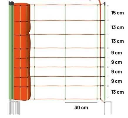 Rede cerca elétrica -VOSS.farming Euronet combinada de 50 m, h=90 cm- apoio duplo