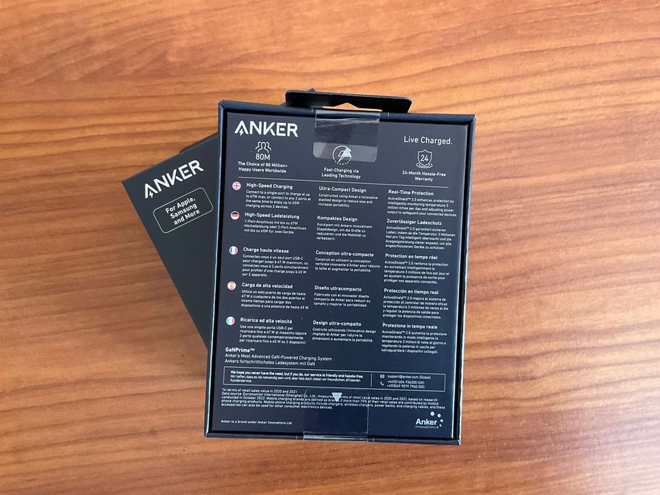 Швидкий зарядний пристрій ANKER GaNPrime™ 67W. Складна вилка. A2669.