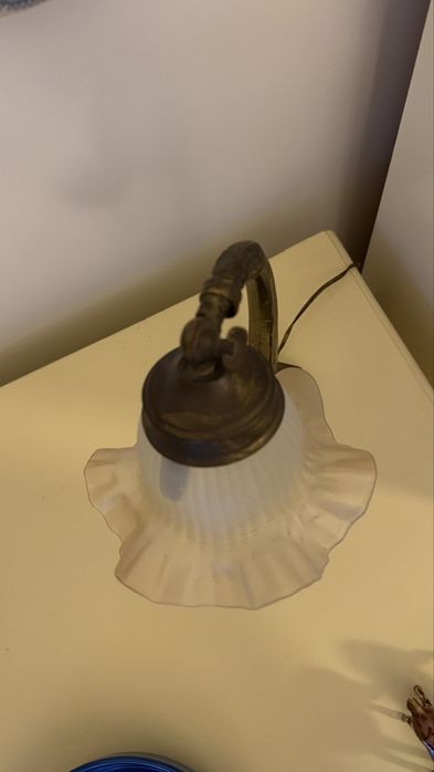 Candeeiro de mesa Arte Nova em bronze