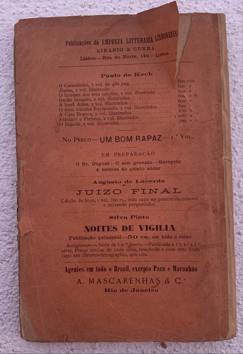 Bigode  de Paulo de Kock   1897