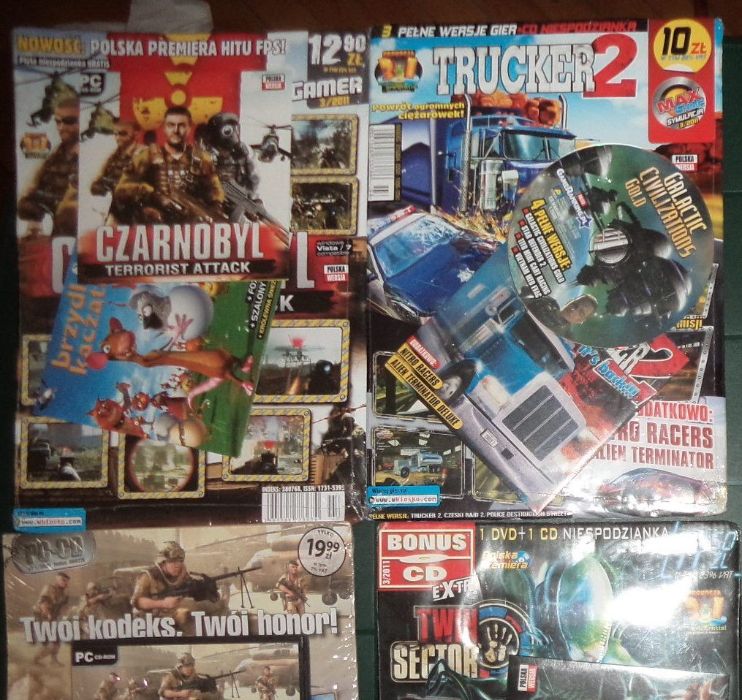 12 retro gry PC CD DVD - BOX format A4, ZAFOLIOWANE, aż 7 płyt !