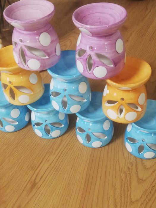 9 porta velas em loiça novos